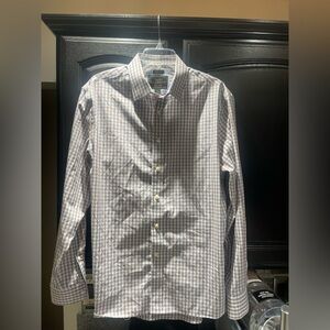 Jos A Bank Reserve Shirt Mens L Blue Red Plaid Traditional Fit Button Up